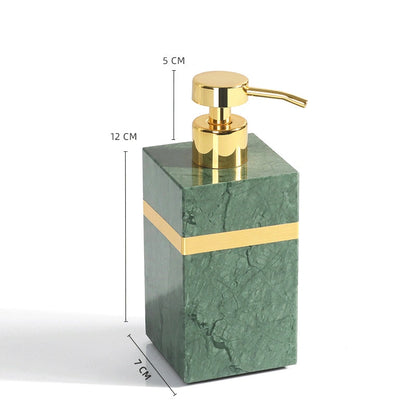 Indian Green Marble and Brass Bathroom Collection