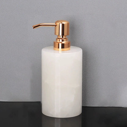 Jade White Marble and Brass Bathroom Collection