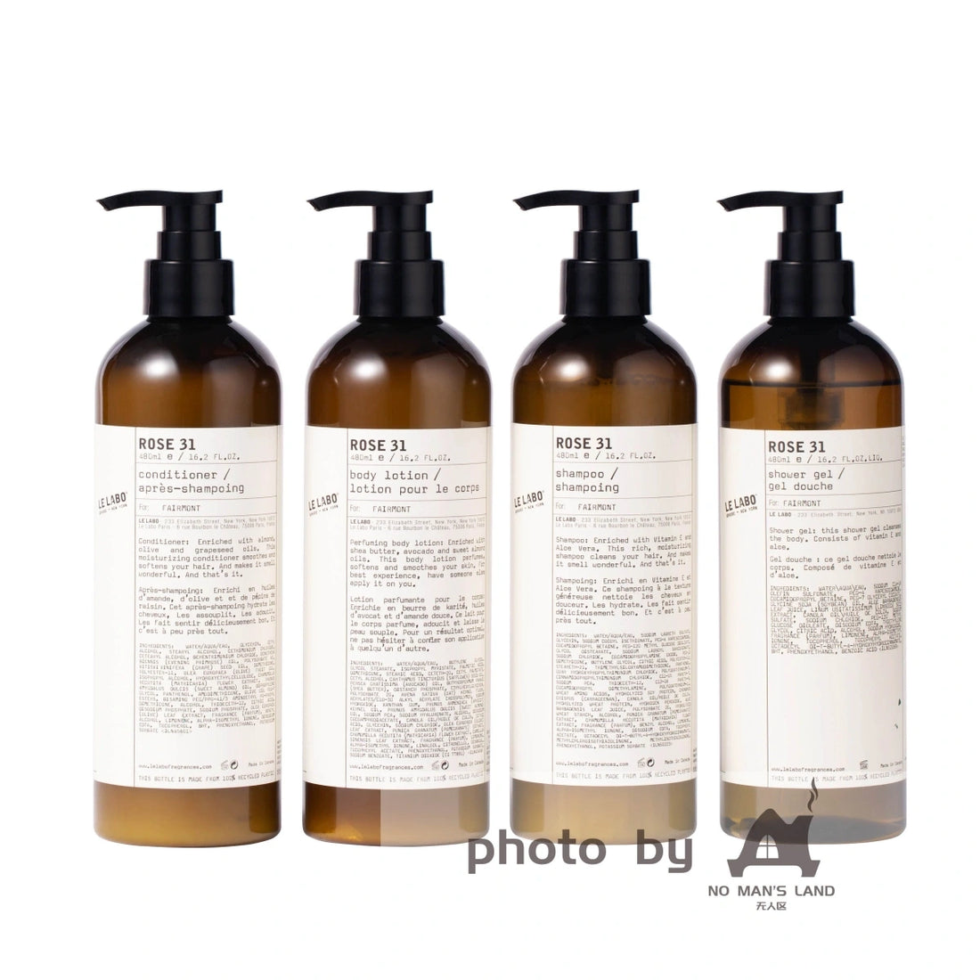Fairmont Hotel Shampoo or Shower Gel or Conditioner or Body Lotion 480ML | LE LABO ROSE31