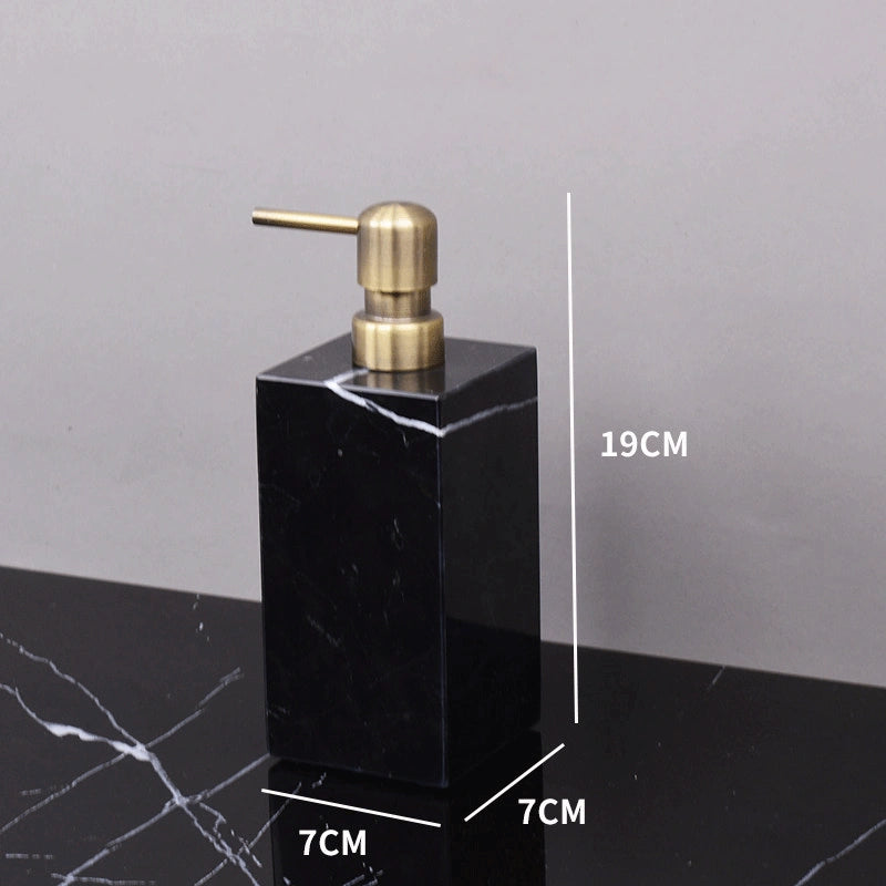 Nero Marquina Marble and Brass Bathroom Collection