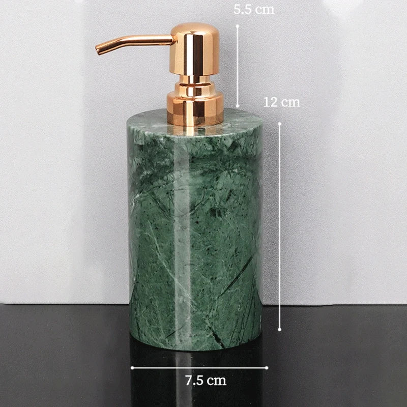 Verde Guatemala Marble and Brass Bathroom Collection