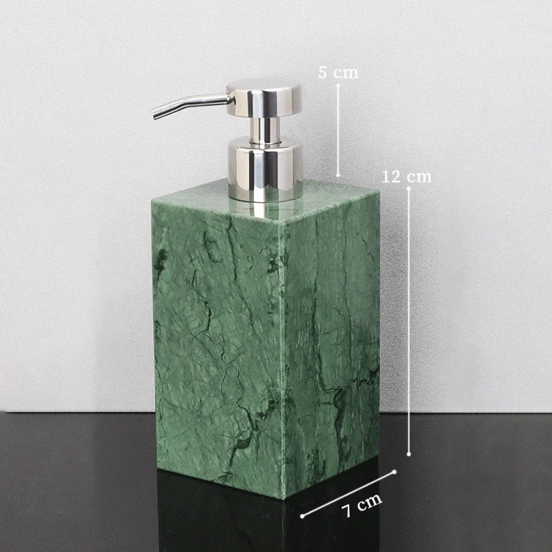 Verde Guatemala Marble and Brass Bathroom Collection