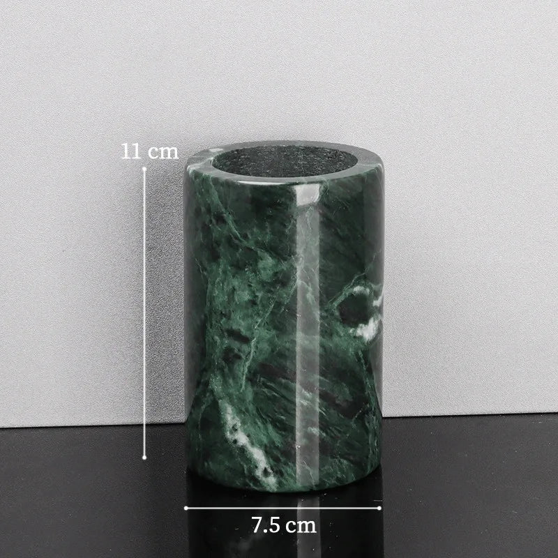 Verde Guatemala Marble and Brass Bathroom Collection