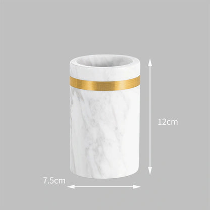 Volakas Classic Marble and Brass Bathroom Collection