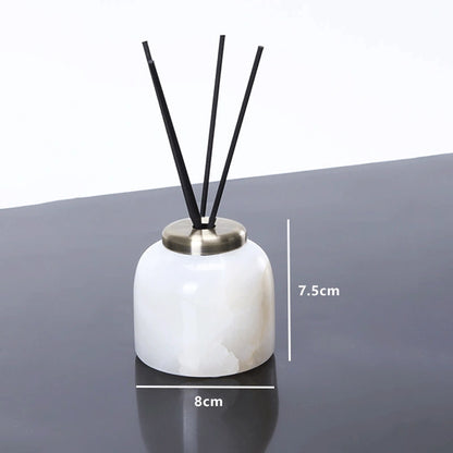 White Jade Marble and Brass Bathroom Collection