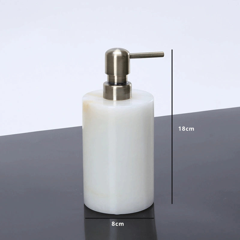 White Jade Marble and Brass Bathroom Collection