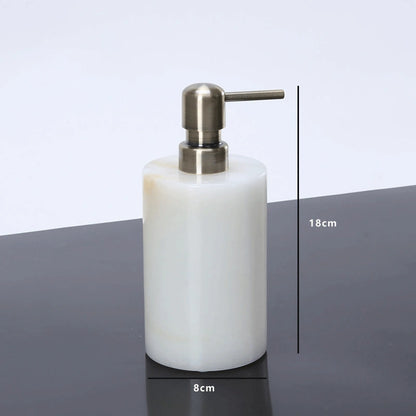 White Jade Marble and Brass Bathroom Collection