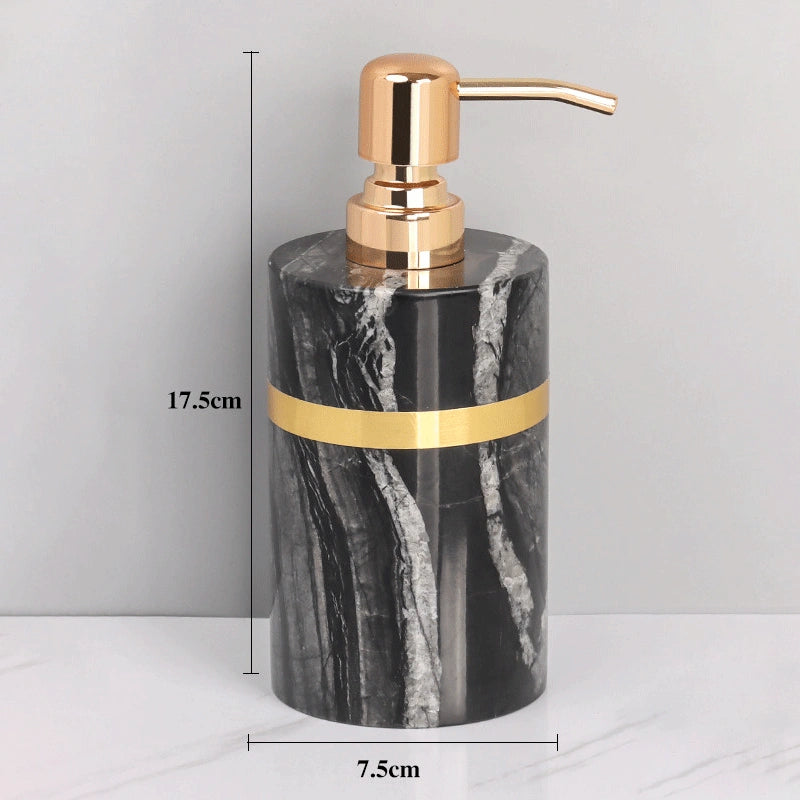 Zebra Black Marble and Brass Bathroom Collection