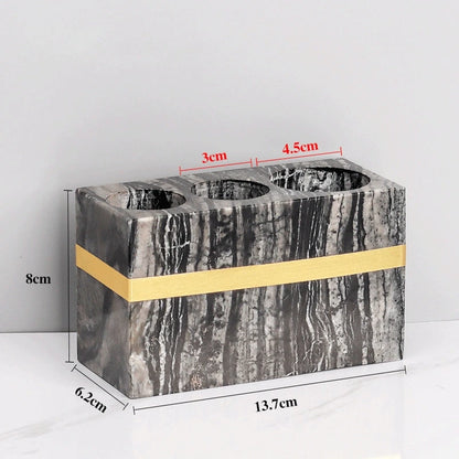 Zebra Black Marble and Brass Bathroom Collection